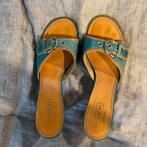 Coach teal heels